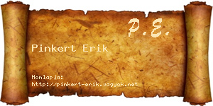 Pinkert Erik névjegykártya